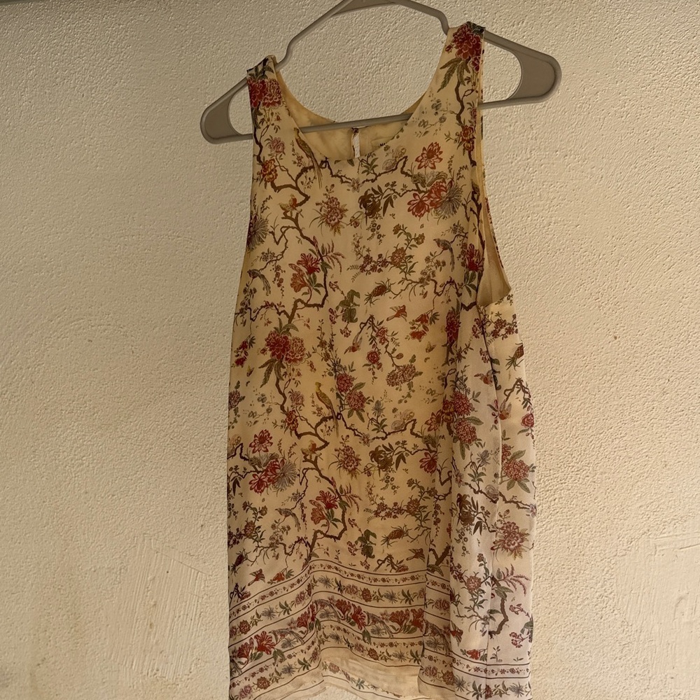 Ivory Floral Sleeveless Shift Dress